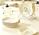 Cute Cartoon Bear Bone Plate, Cream Color Unbreakable Food Residue Dish, Household Table Snack Plate Stackable